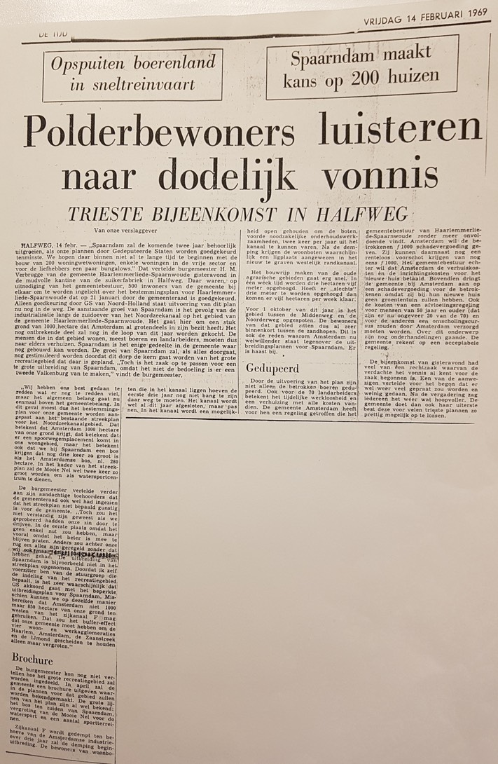 19690214-DeTijd Polderbewoners luisteren naar dodelijk vonnis, Houtrak