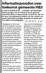 20131218-WW Informatieavonden over toekomst gemeente H&S