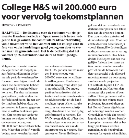 20151111-WW College H&S wil 200.000 euro voor vervolg toekomstplannen