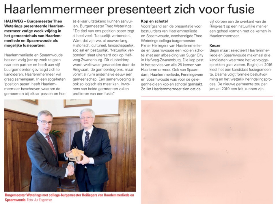 20160225-HCnieuws Haarlemmermeer presenteert zich voor fusie
