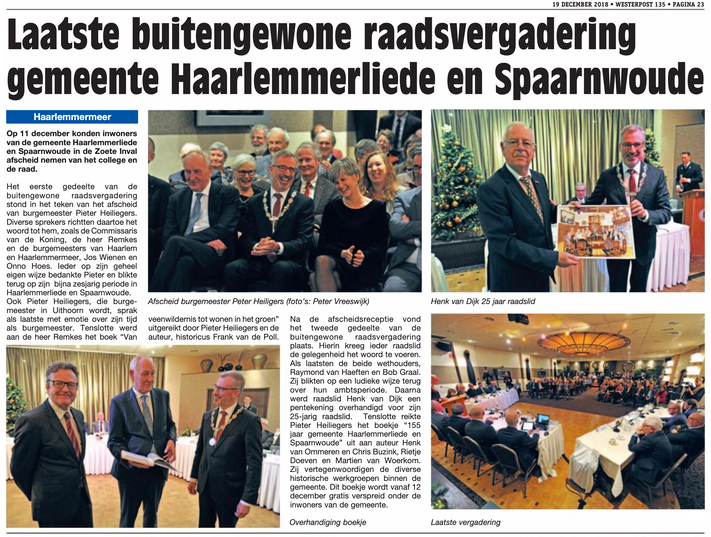 20181219-WP Laatste buitengewone raadsvergadering gemeente Haarlemmerliede en Spaarnwoude