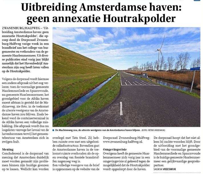 20210120-WP Uitbreiding Amsterdamse haven, geen annexatie Houtrakpolder