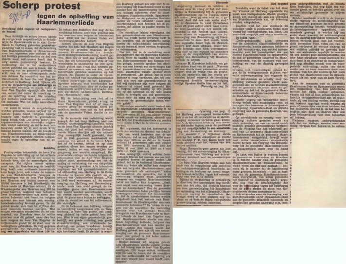 Gro19580227-xx Annexatie Scherp protest tegen opheffing Haarlemmerliede